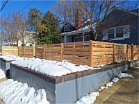 <b>3'h Cedar Horizontal Fence wDog Eared Post Mixed 1x6  1x4  & 1x2 Pickets Runners w Spacing</b>